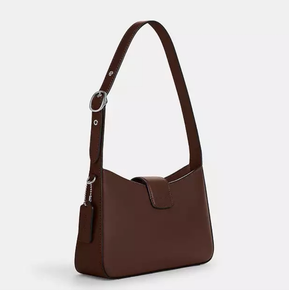 New! Coach Eliza Shoulder Bag With Zipper Closure In Silver/Maple 🍁🍁🍁 - Picture 3 of 5